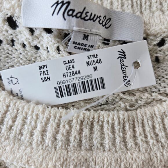 Madewell Scalloped-Trim Sweater Tee Size M NWT - Picture 5 of 6